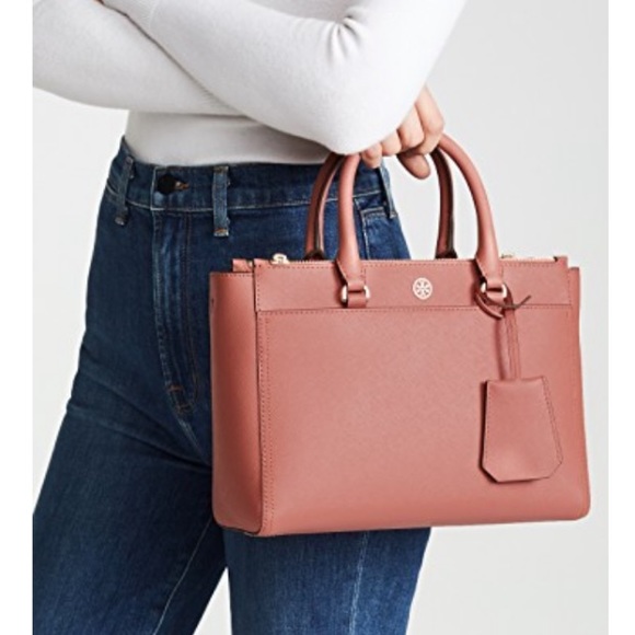 Tory Burch Handbags - Tory Burch Small Robinson Double Zip Leather Tote